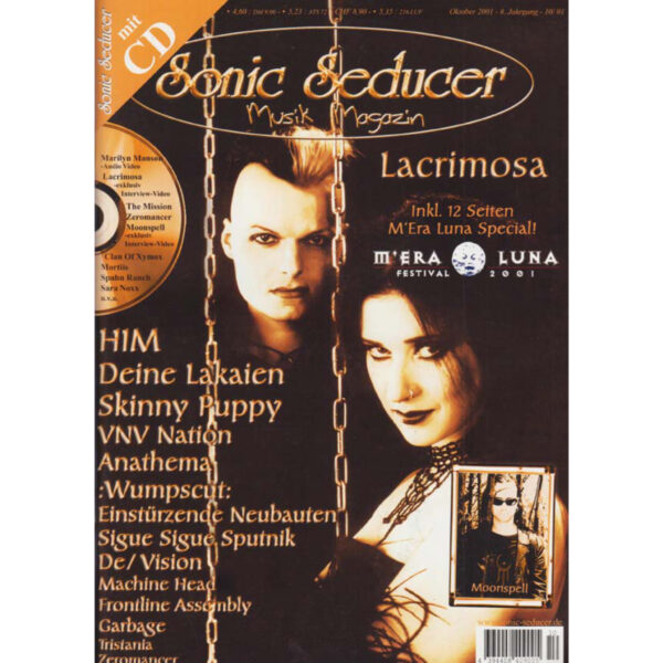 Sonic Seducer 10/2001 mit Lacrimosa Titelstory + 14 Track CD, im Mag: HIM, Deine Lakaien, Skinny Puppy u.v.m. @ Sonic Seducer