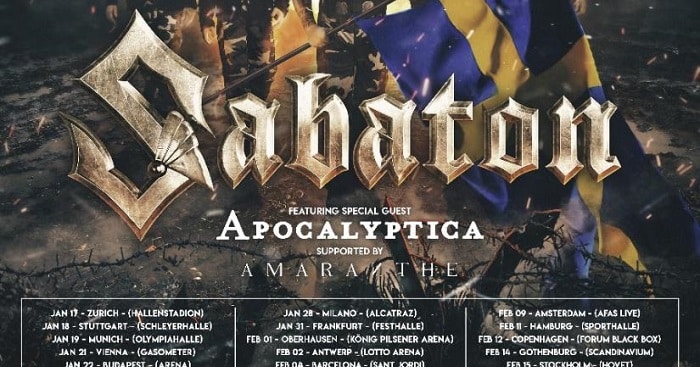 apocalyptica sabaton tour flyer facebook