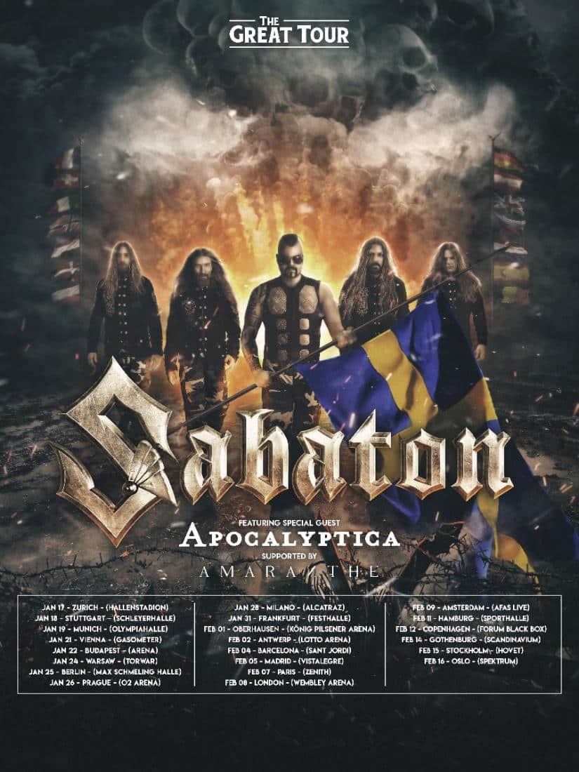 apocalyptica sabaton tour flyer