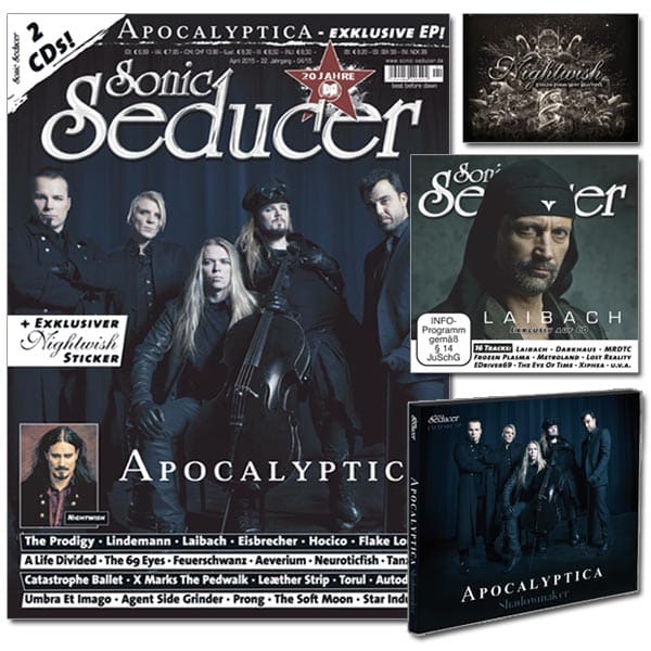 Sonic Seducer 04/2015 mit exklusiver EP von Apocalyptica, 2. CD + Nightwish-Sticker @ Sonic Seducer