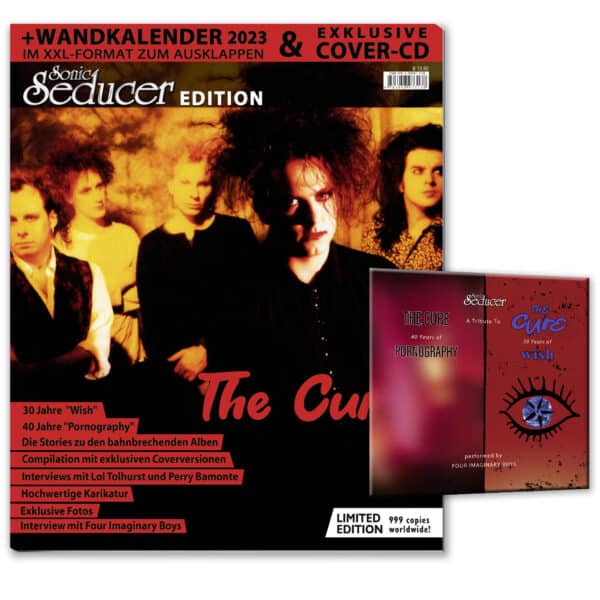 THE CURE Edition inkl. XXL-Wandkalender 2023 + „Wish“ + „Pornography“ Cover-CD – lim. 999 Exemplare @ Sonic Seducer
