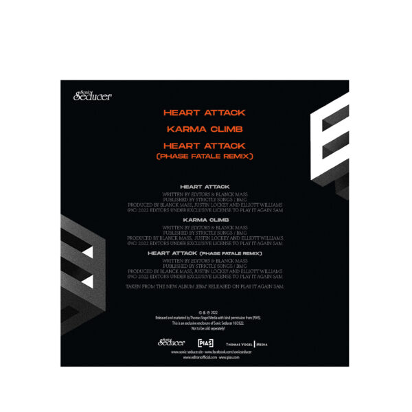 LIMITED EDITION Sonic Seducer 10/2022 Editors silent-black Deluxe-Vinyl „ Karma Climb“+ EP-CD „Heart Attack“ + Editors Titelstory @ Sonic Seducer